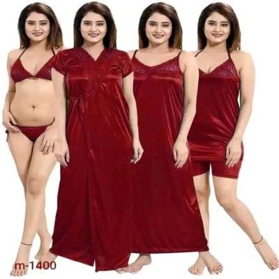 Meroon 6 Part Night Dress