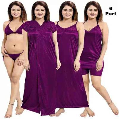 Purple 6 Part Night Dress